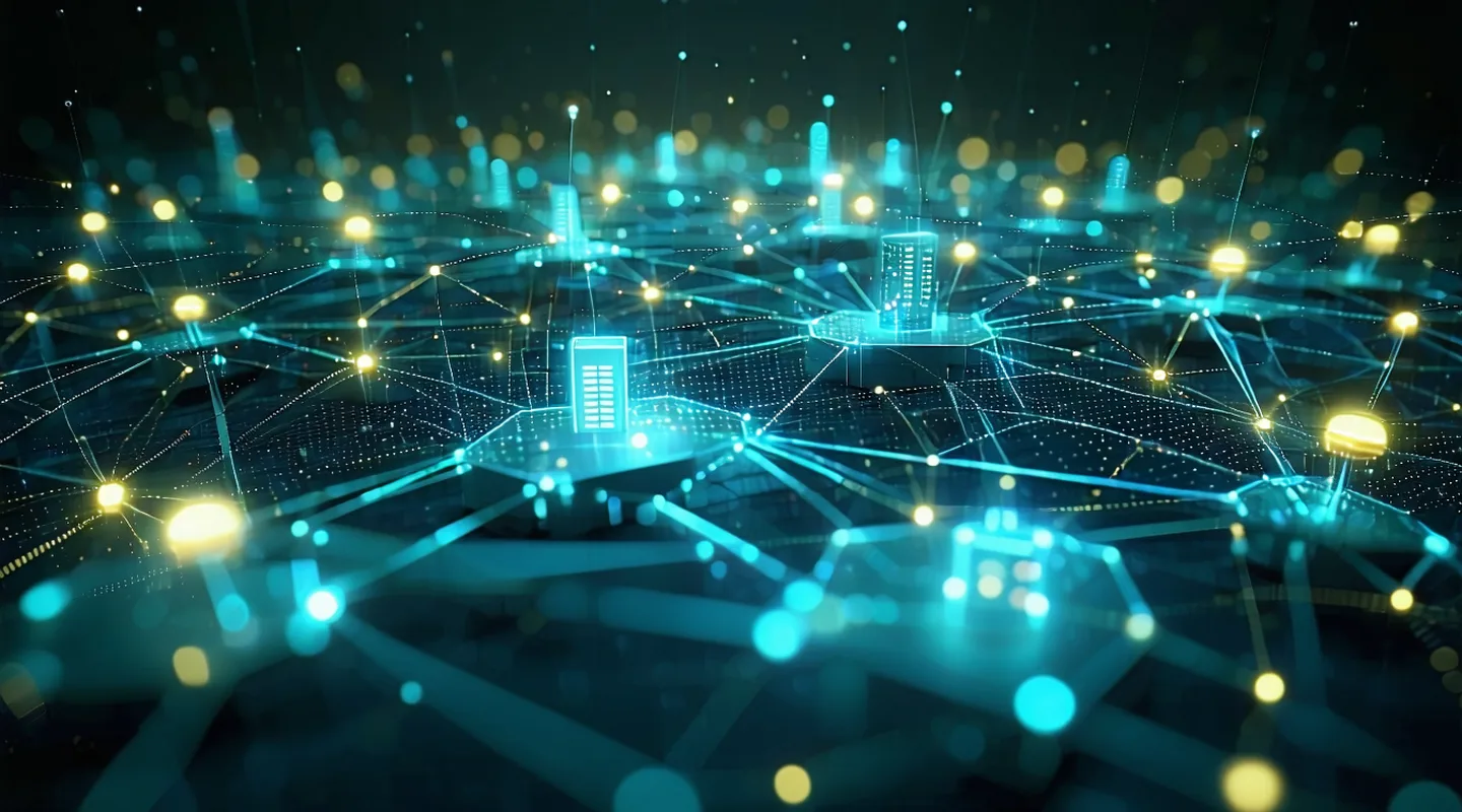 Abstract energy data flow visualization representing distributed energy resource coordination